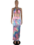 Halter Floral Print Summer Beach Maxi Dresses Loveclb