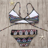 Aztec Temptation Hollow Out Strappy Bandage Bikini