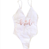 Bride Tribe Lace Back Scrunch Butt Sexy Brazilian Bachelorette Swimsuit