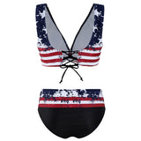 American Flag Dd+ Plus Size Padded Bikini