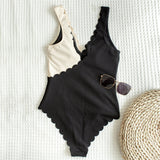 Sexy Scalloped One Piece Swimsuit