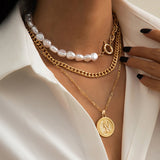 Paradise Lost Pearl Coin Pendant Necklace