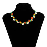 Trendy Flower Passion Beads Choker Necklace