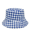 Houndstooth Smiling Face Print Bucket Hat Loveclb