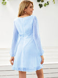 Long Lantern Sleeve Flowy Mini Dresses Loveclb