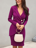 Long Sleeve Bodycon Peplum Midi Dresses Loveclb