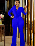 Long Sleeve Flare Bottoms Bodycon Jumpsuits Loveclb