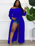 Long Sleeve Off Shoulder Button Maxi Dresses Loveclb