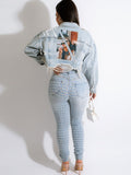 Long Sleeves Lapel Denim Jackets Loveclb