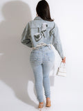 Long Sleeves Lapel Denim Jackets Loveclb