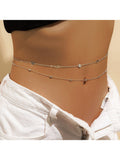 Minimalist Rhinestone Body Jewelry Chain Belts Loveclb