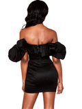 Off Shoulder Ruffle Backless Mini Dresses Loveclb