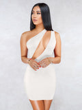 One Shoulder Cutout Bodycon Mini Dresses Clubwear Loveclb