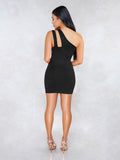 One Shoulder Cutout Bodycon Mini Dresses Clubwear Loveclb