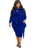 Plus Size Long Sleeve Bodycon Midi Dress Loveclb