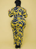 Plus Size Long Sleeve Leopard Print Maxi Dresses Loveclb