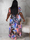 Plus Size Mesh Asymmetrical Flowy Hem Dresses Loveclb