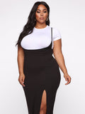 Plus Size Two Piece Split Sling Maxi Dress Sets Loveclb