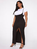 Plus Size Two Piece Split Sling Maxi Dress Sets Loveclb