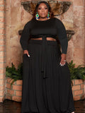 Plus Size Two Piece Wrap Top & Maxi Dresses Loveclb