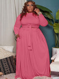 Plus Size Two Piece Wrap Top & Maxi Dresses Loveclb