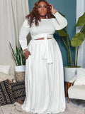 Plus Size Two Piece Wrap Top & Maxi Dresses Loveclb