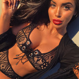 Lush Lace Goddess High Waist Bikini Black