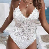 White Lace Goddess Push Up Swimsuit