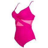 Solid One Piece Tummy Slimming Design Swimsuit