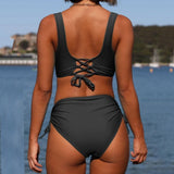 Izabella Modest High Waist Bikini Swimsuit Swimwear