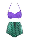 Alluring Mermaid-Inspired Plus Size High Waist Push Up Bikini Set