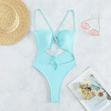 Ocean Breeze Elegance One Piece Cut Out Swimsuit