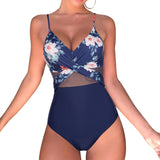 Solid One Piece Tummy Slimming Design Swimsuit