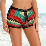 Radiant Waves Handmade Crochet Rainbow Bikini Bottom