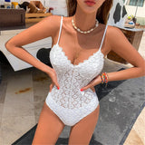 White Lace Goddess Push Up Swimsuit