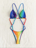 Rainbow Delight Sexy Micro One Piece G String Thong Swimsuit