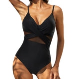 Solid One Piece Tummy Slimming Design Swimsuit