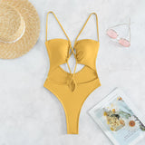 Ocean Breeze Elegance One Piece Cut Out Swimsuit