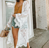 Sunset and Swim Embroidered Boho Mesh Cover Up