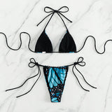 Free Spirit Beautiful Butterfly Thong Bikini Set