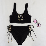 Lush Lace Goddess High Waist Bikini Black