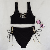 Lush Lace Goddess High Waist Bikini Black