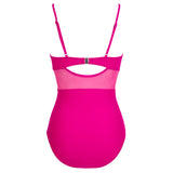 Solid One Piece Tummy Slimming Design Swimsuit