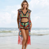 Rainbow Dreams Crochet Bikini Cover Up Set