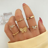 Bohemian Summer Gold Ring Set