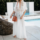 Boho Flow Mesh Sheer Beach Cover Up