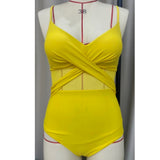 Solid One Piece Tummy Slimming Design Swimsuit