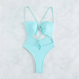 Ocean Breeze Elegance One Piece Cut Out Swimsuit