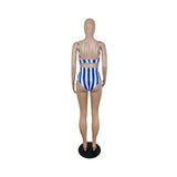 Striped Sensation Cut Out One Piece Bathing Suit