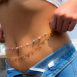 Colorful Natural Stone Waist Chain Belly Chain